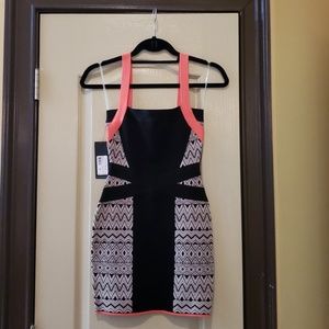 Guess by Marciano Black & Tan Bandage Dress